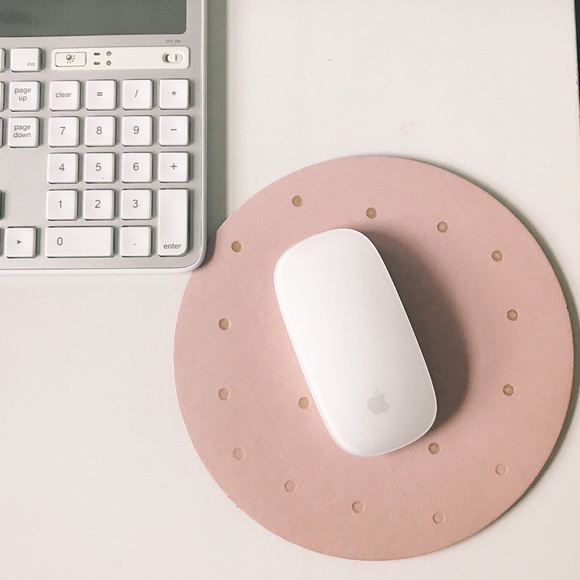 Accessories - MOUSE PAD - Polka dot pink and gold